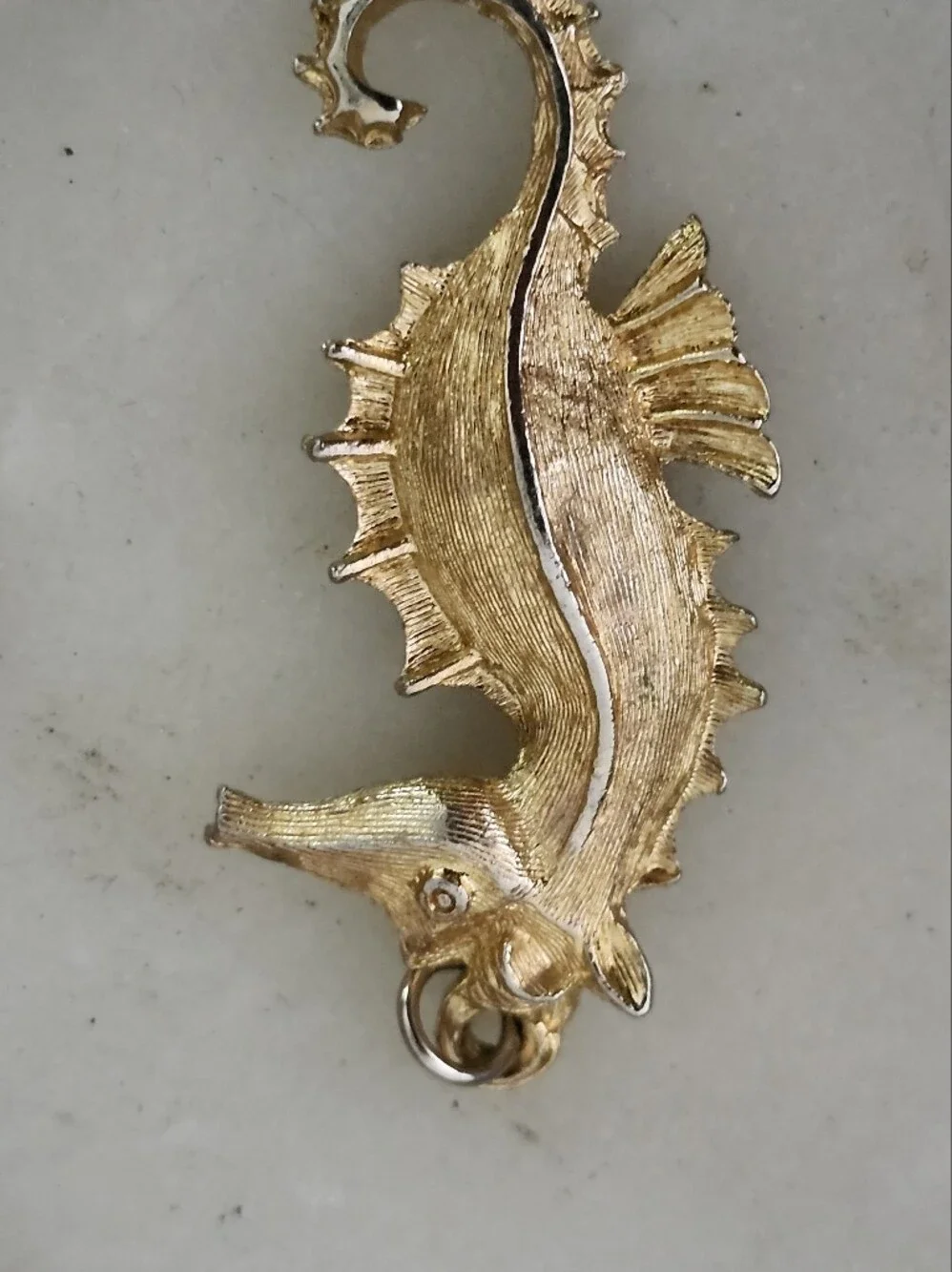 Gold Tone Seahorse Pendant